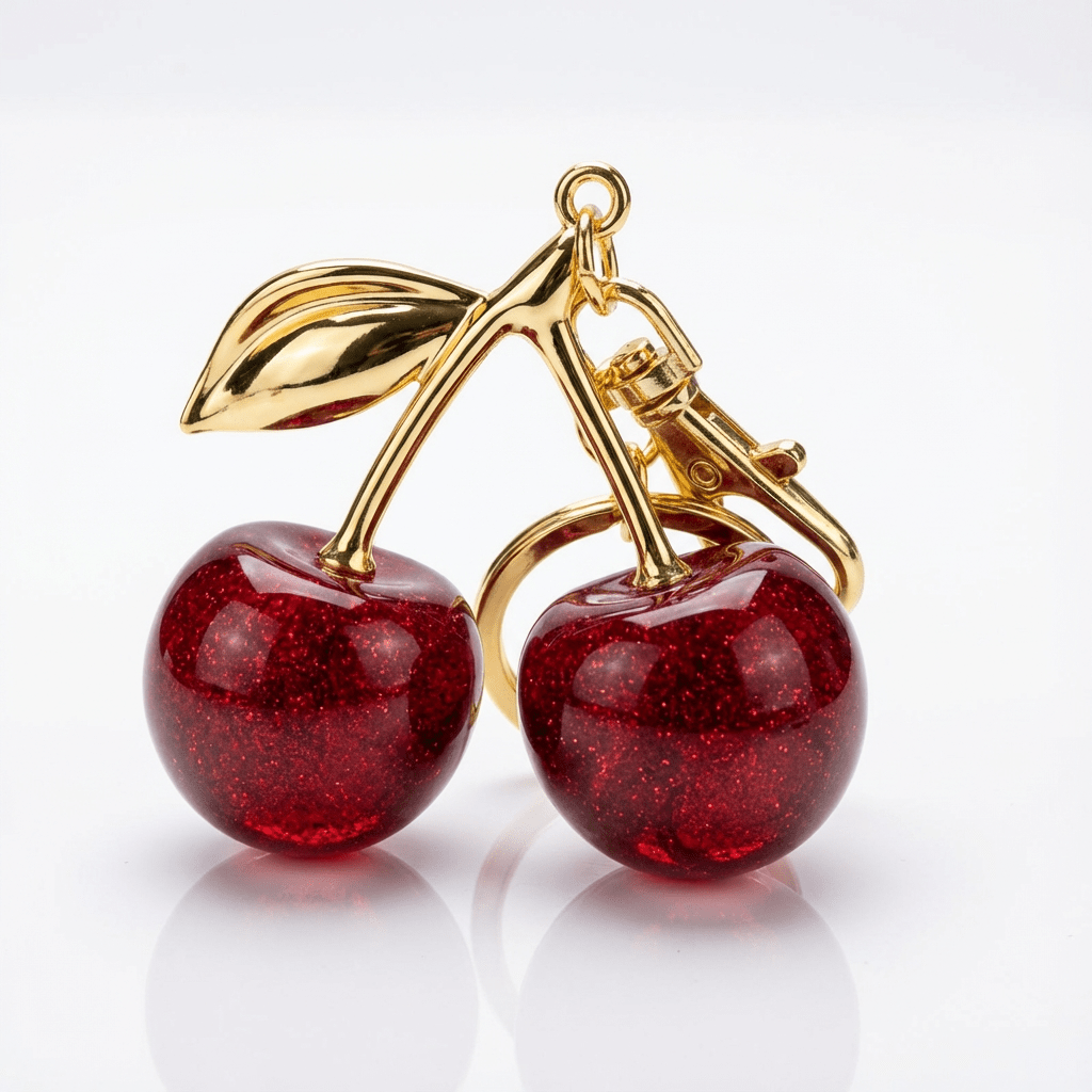 🍒 Sparkling Cherry Keychain – Cute & Trendy Accessory
