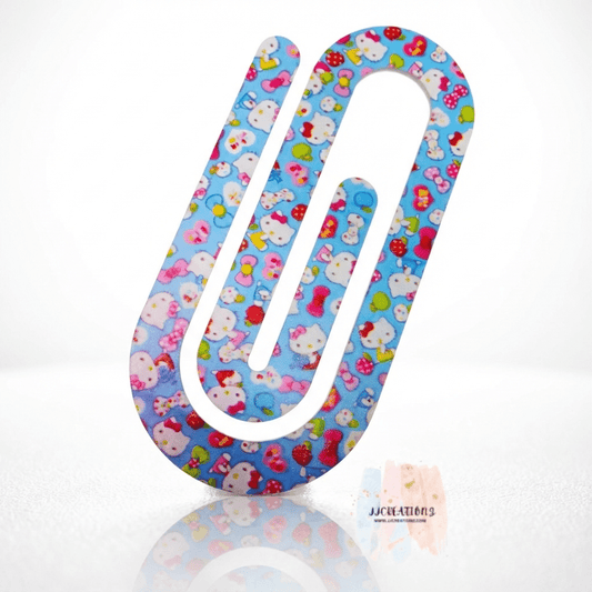 Blue Hello Kitty-Inspired Oversized Paperclip Bookmark! 💙🎀