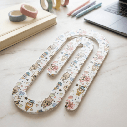 Space-Themed Popmart-Inspired Oversized Paperclip Bookmark! 🌙✨